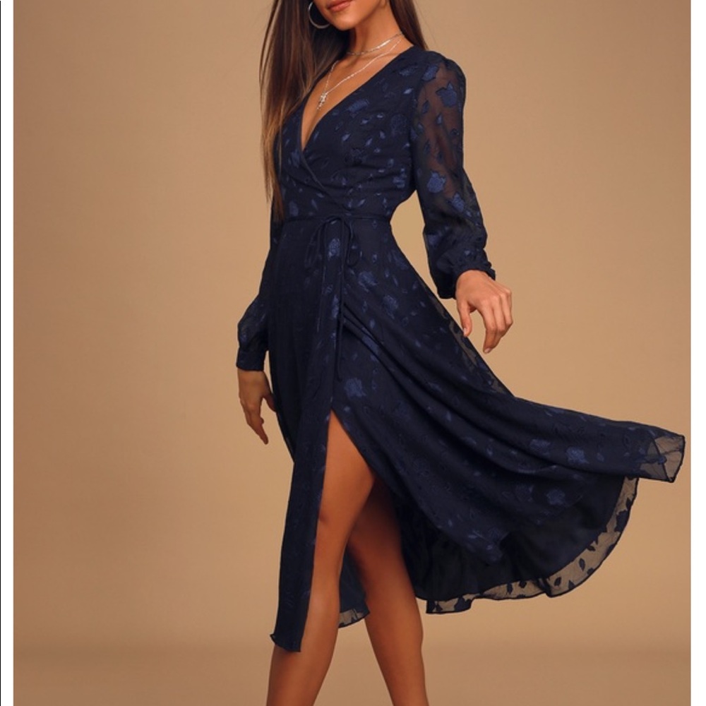 Blue wrap dress — BNWT, available in large